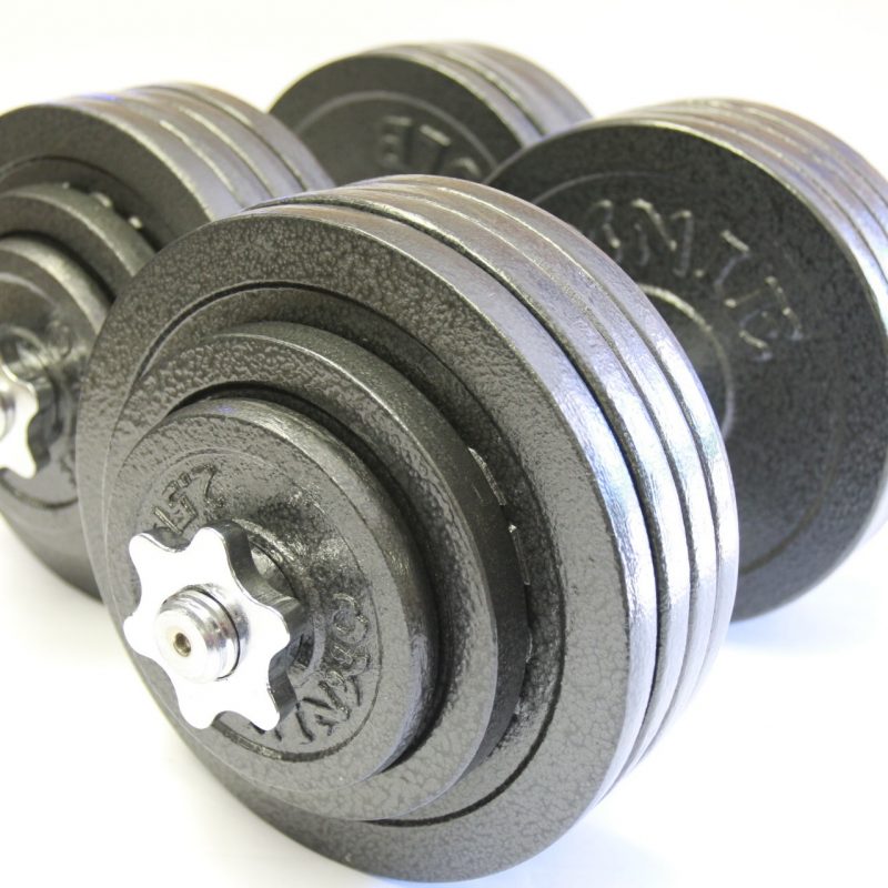 Omnie 200LBS Adjustable Dumbbells with Gloss Finish and Secure Fit Collars